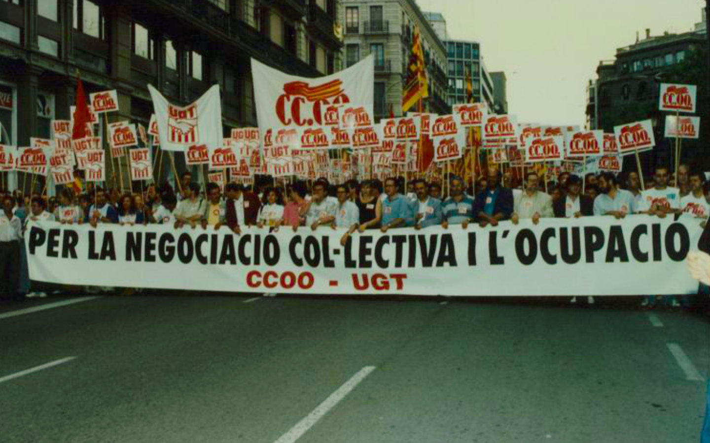 Manifestació per a la negociació col·lectiva i l'ocupació